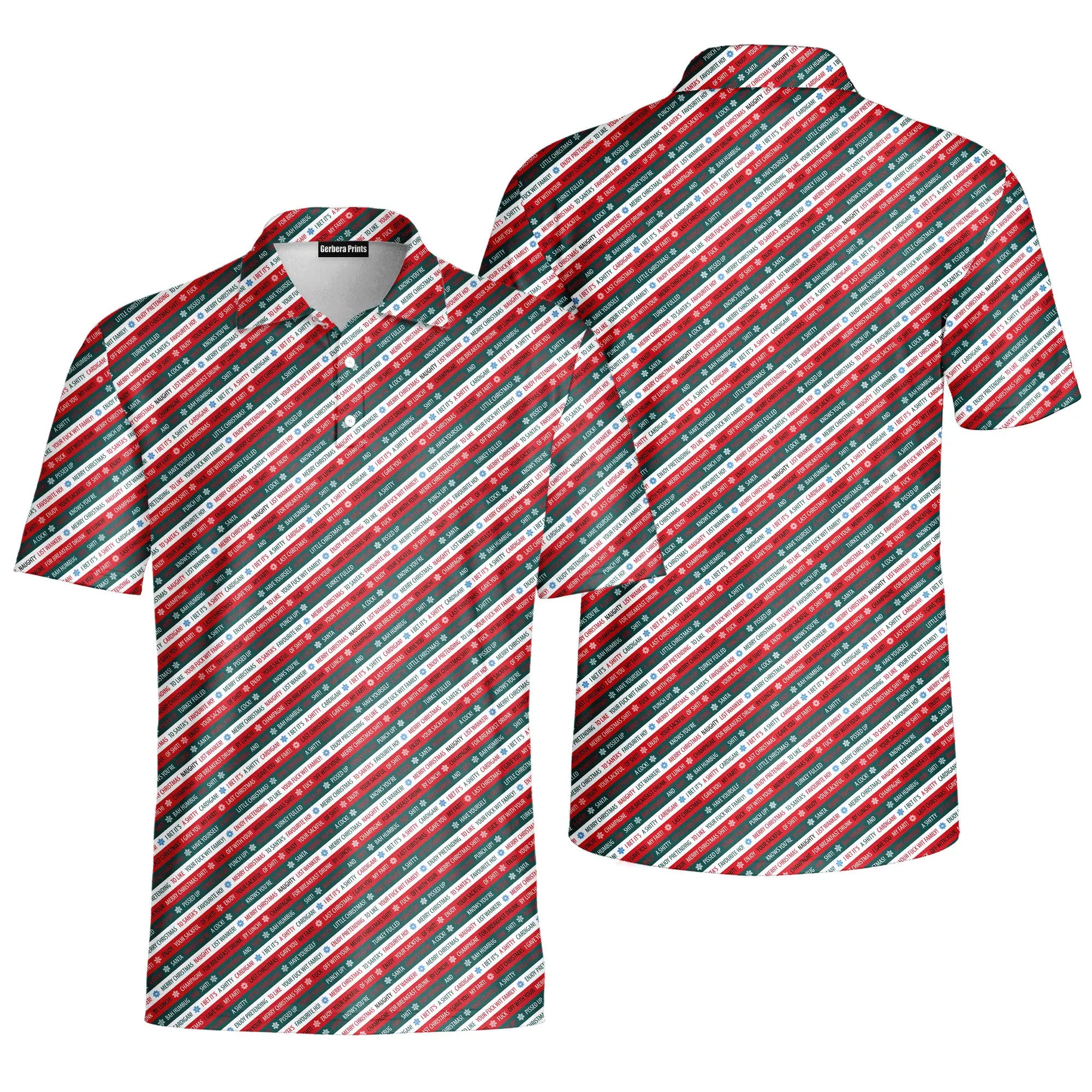 Christmas Xmas Funny Rude Joke-Polo Shirt For Men-Gerbera Prints
