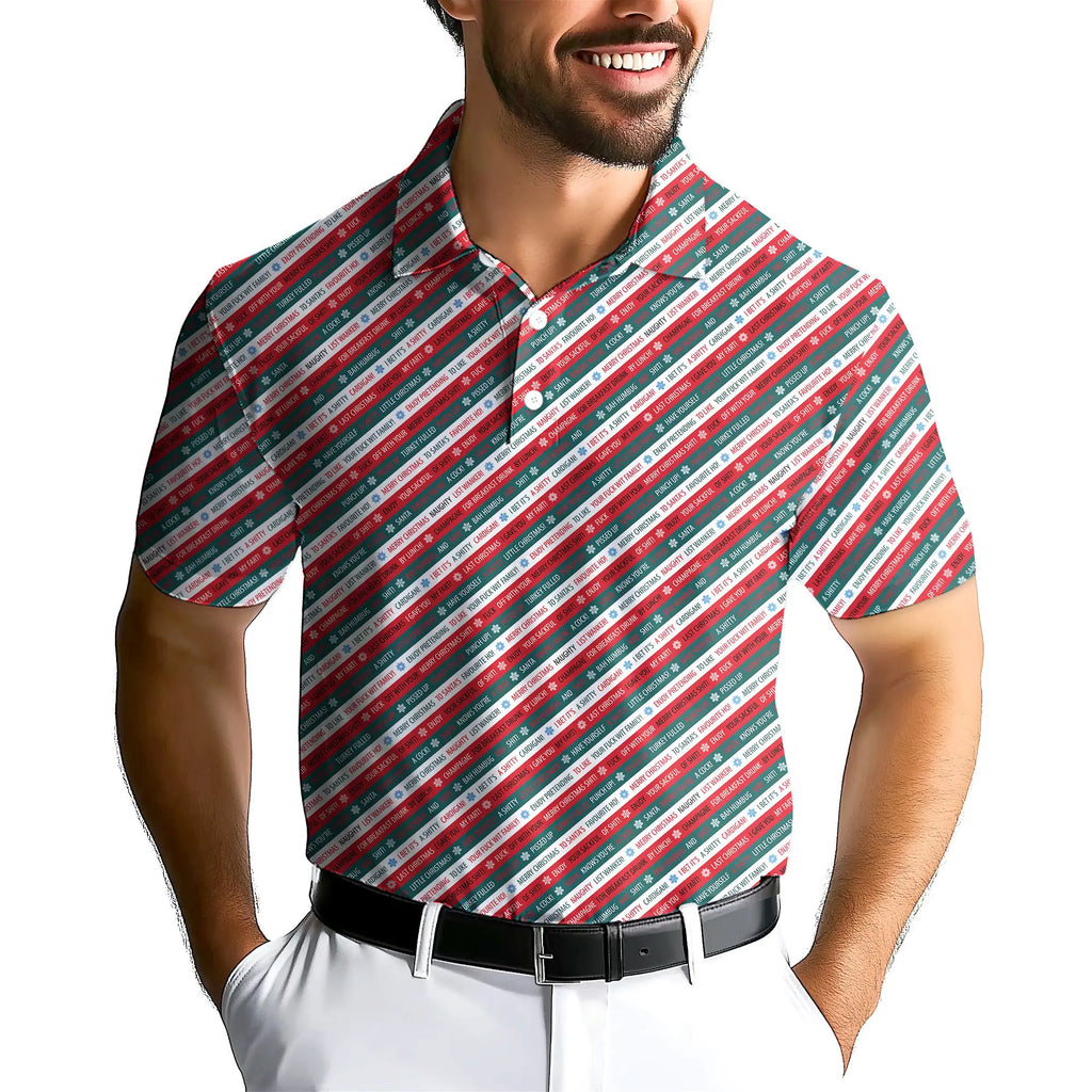 Christmas Xmas Funny Rude Joke-Polo Shirt For Men-Gerbera Prints