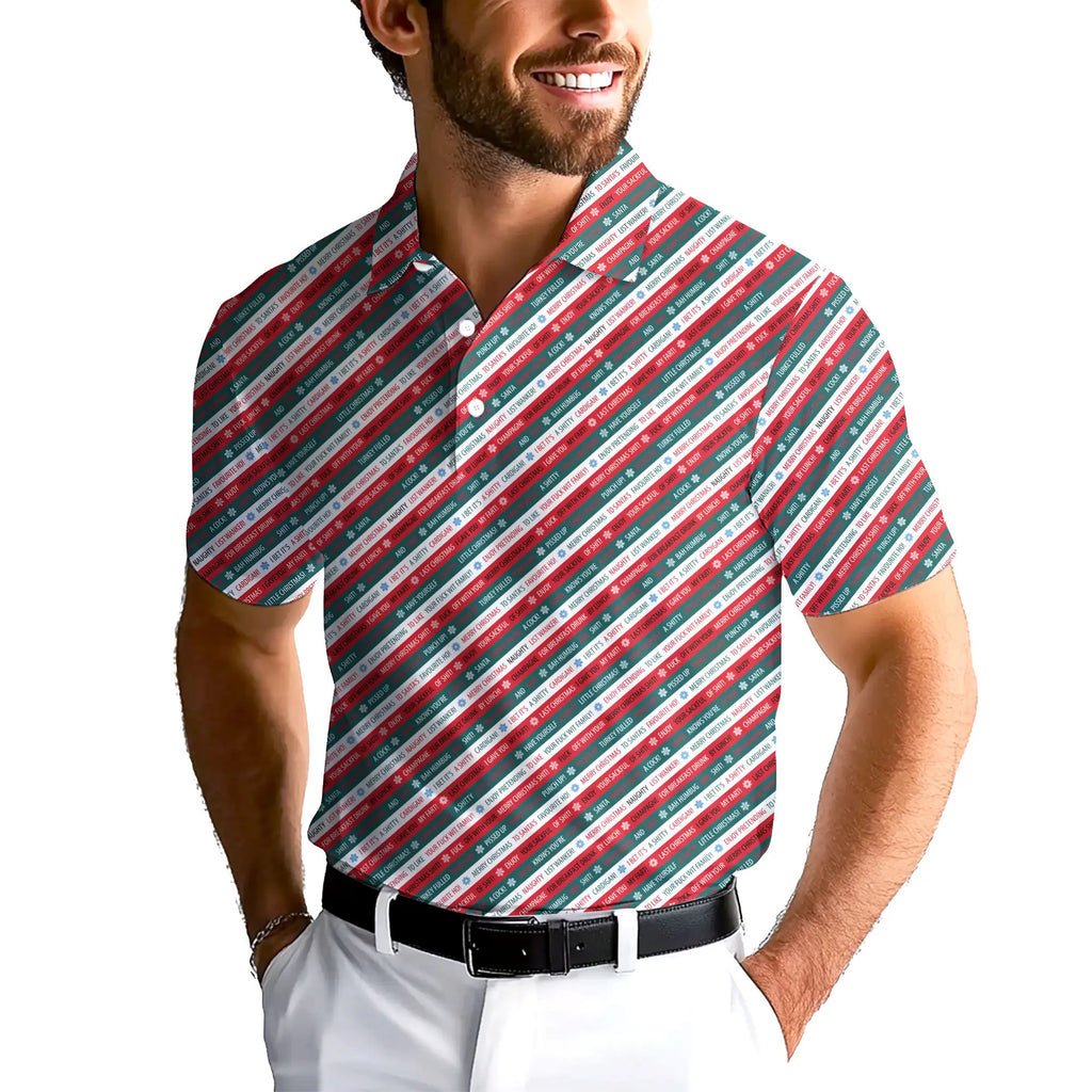 Christmas Xmas Funny Rude Joke-Polo Shirt For Men-Gerbera Prints