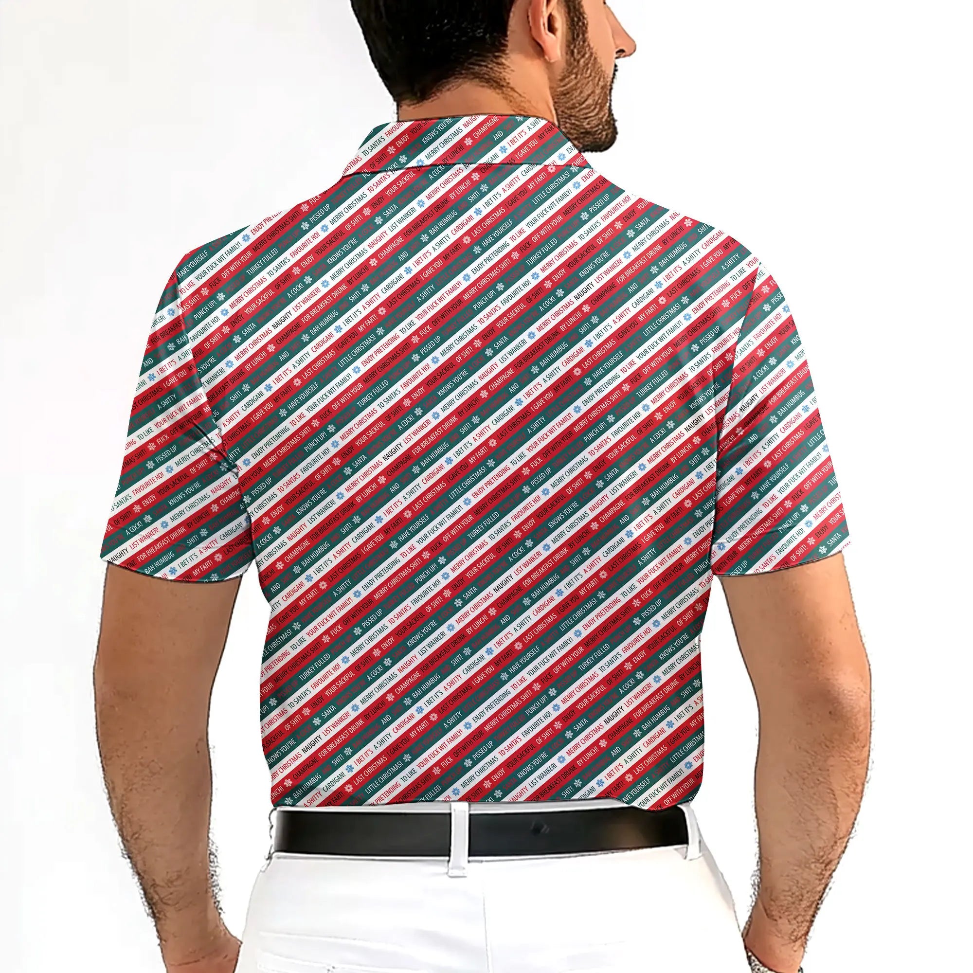 Christmas Xmas Funny Rude Joke-Polo Shirt For Men-Gerbera Prints
