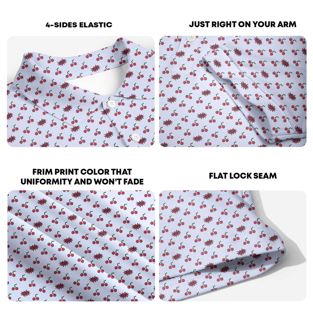 Cherry Pop-Polo Shirt For Men-Gerbera Prints