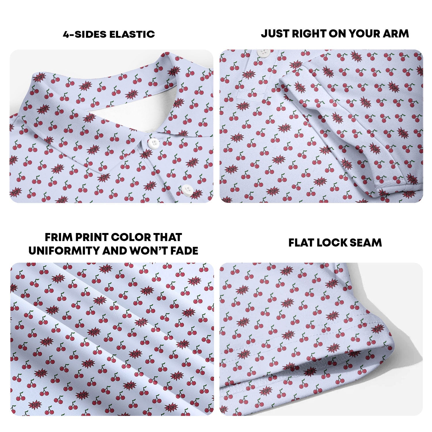 Cherry Pop-Polo Shirt For Men-Gerbera Prints