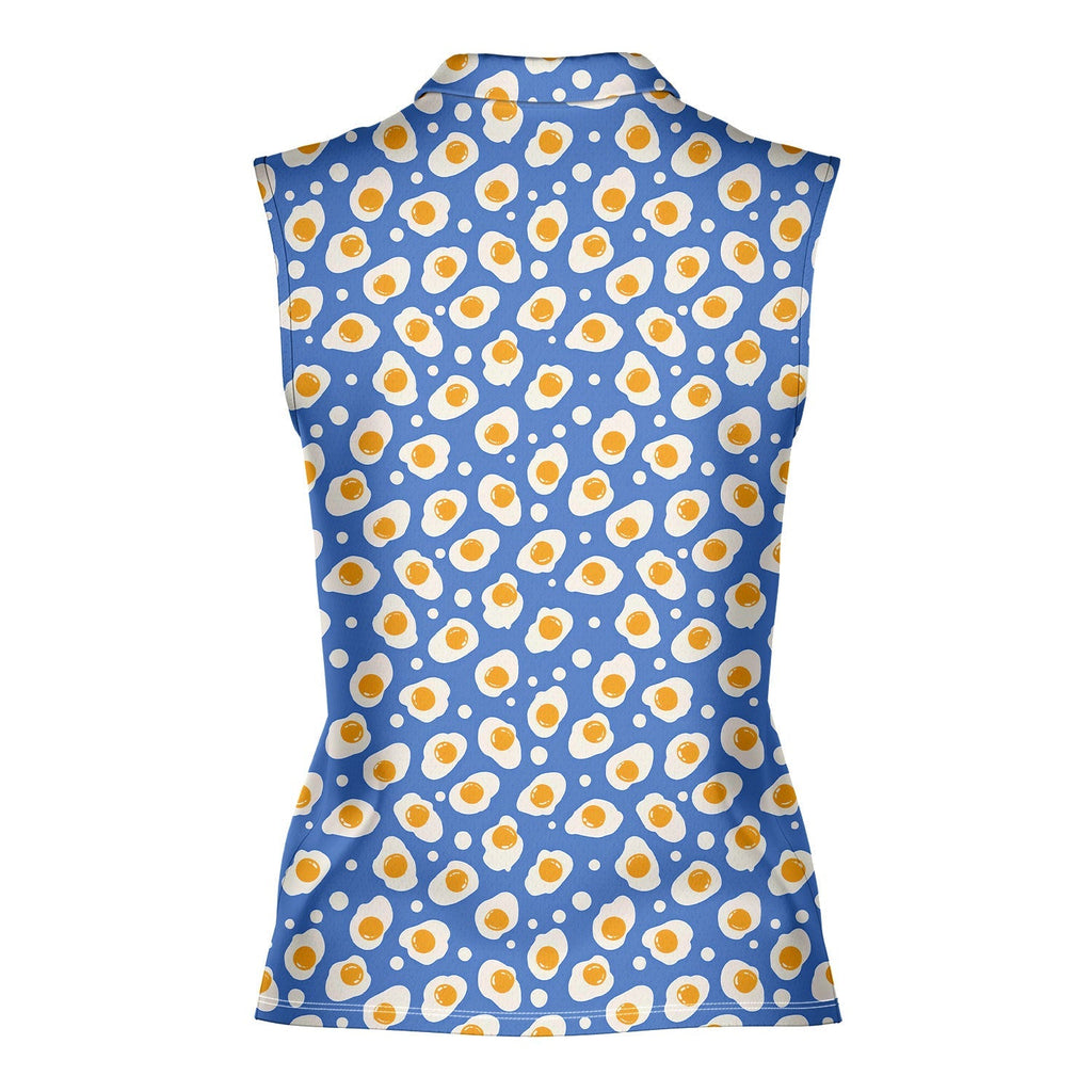 Fried Eggs-Women Sleeveless Polo Shirt-Gerbera Prints