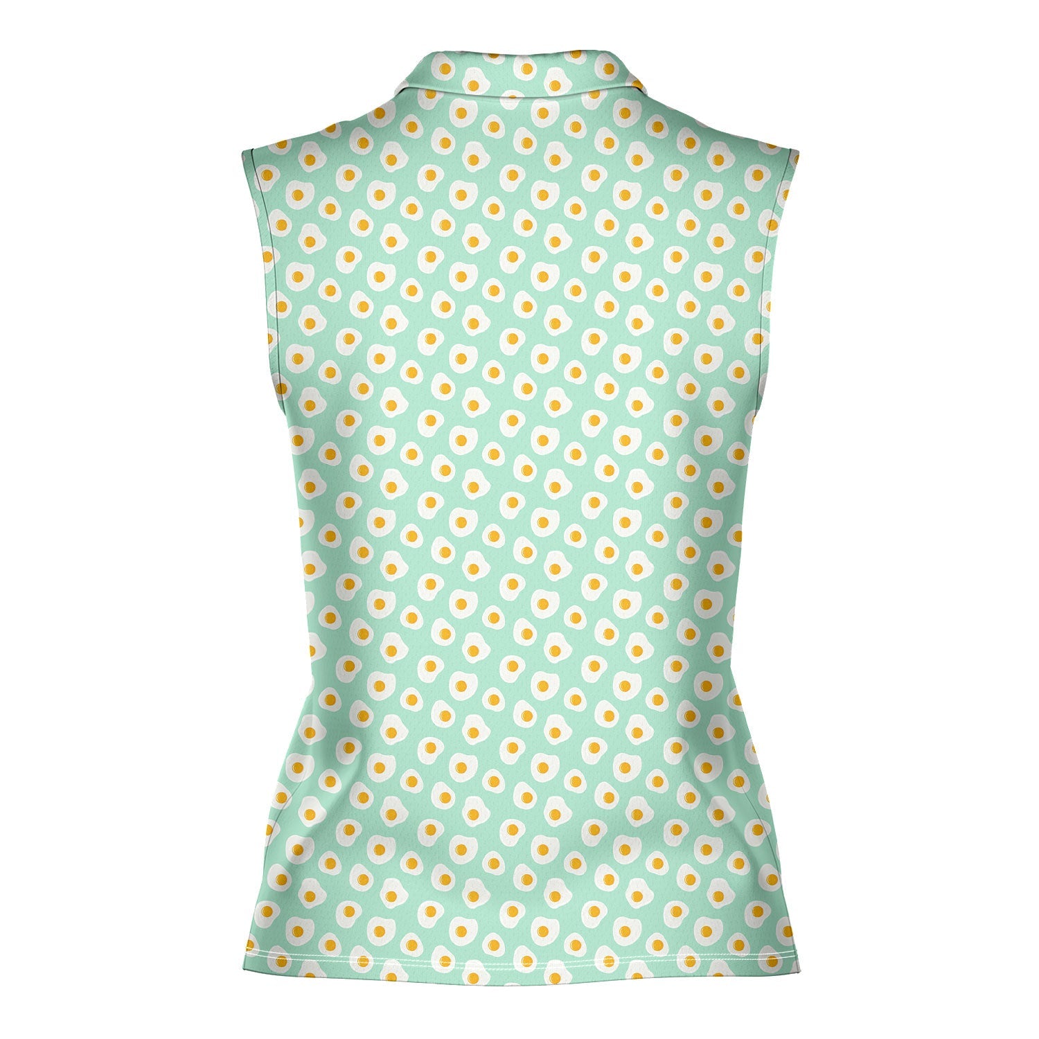 Fried Eggs Green-Women Sleeveless Polo Shirt-Gerbera Prints