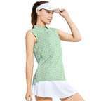 Fried Eggs Green-Women Sleeveless Polo Shirt-Gerbera Prints