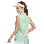 Fried Eggs Green-Women Sleeveless Polo Shirt-Gerbera Prints