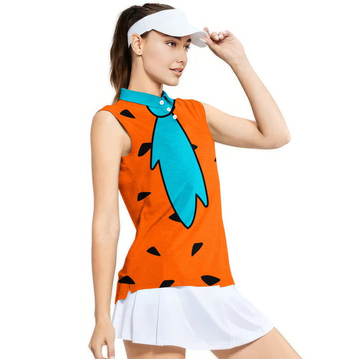 The Flintstones - Ladies Sleeveless Golf Polo Shirt