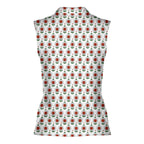 Rage In Bloom Women Sleeveless Polo Shirt - Back