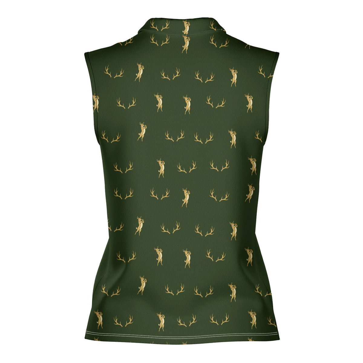 Buck Season Birdie Women Sleeveless Polo Shirt - Back