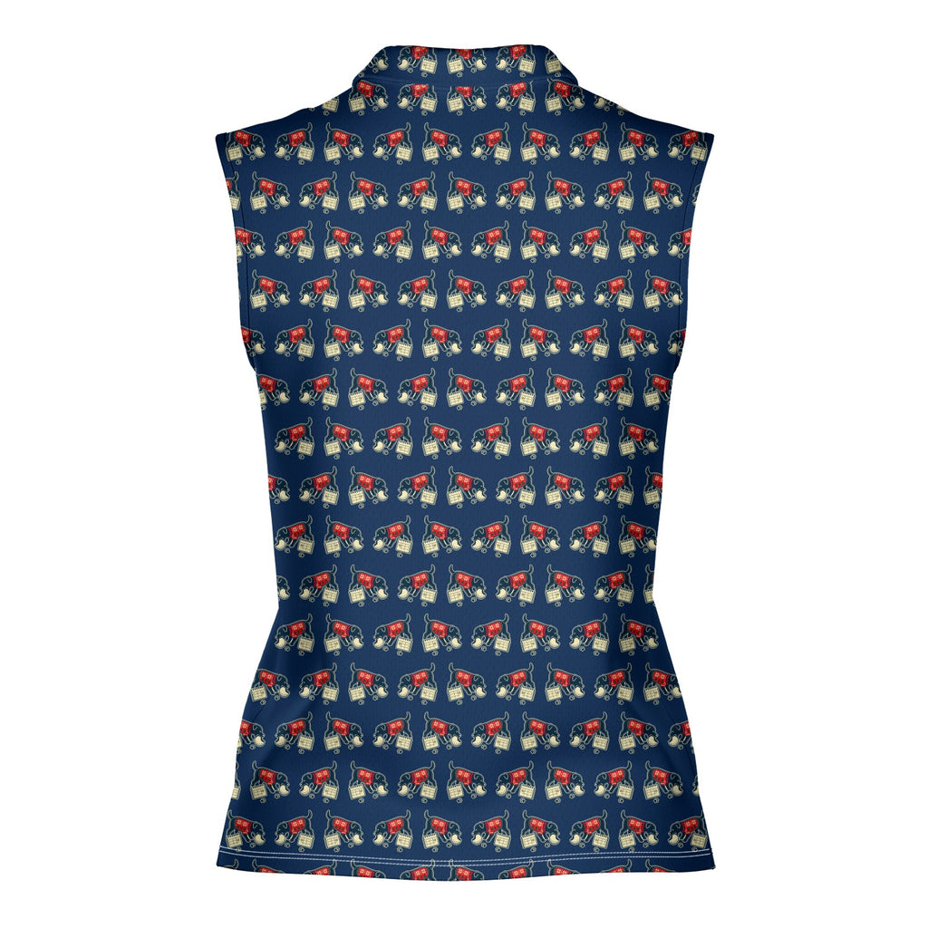 Mulligan Hound Women Sleeveless Polo Shirt - Back