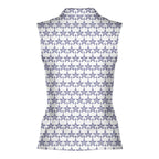 Dimple Star Flag Women Sleeveless Polo Shirt - Back