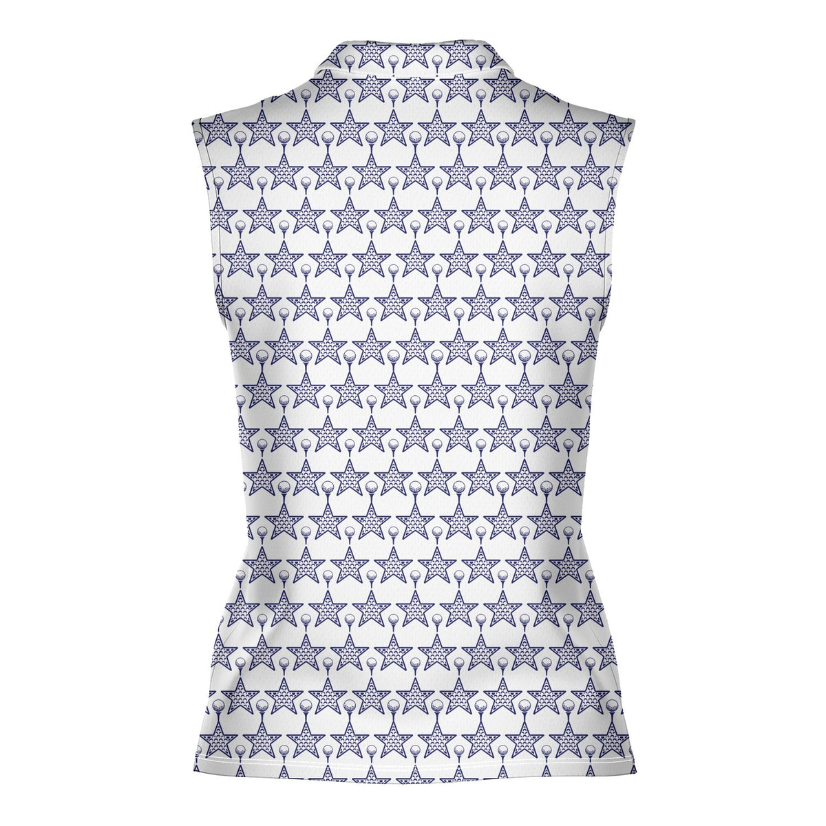 Dimple Star Flag Women Sleeveless Polo Shirt - Back
