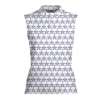 Dimple Star Flag Women Sleeveless Polo Shirt - Front