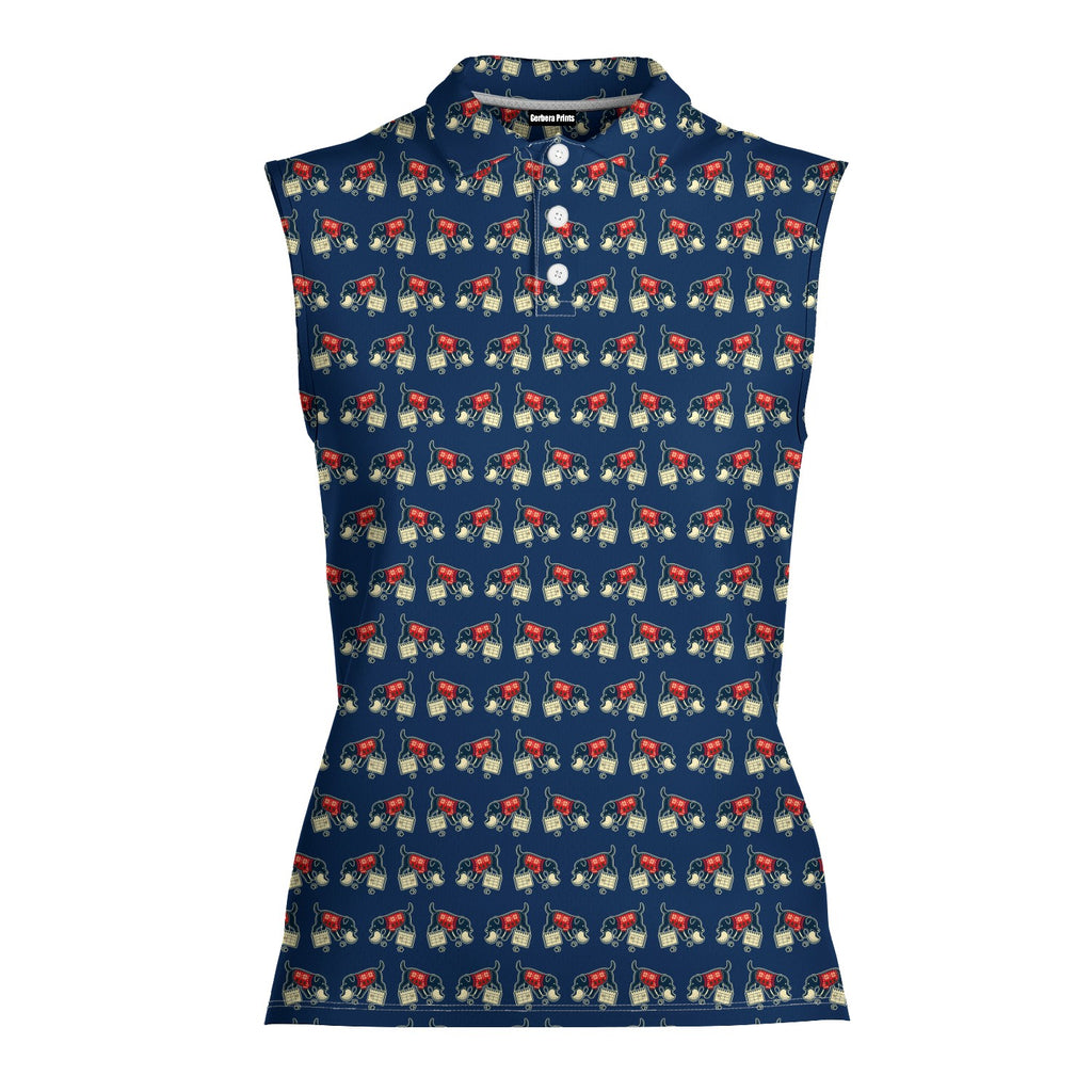 Mulligan Hound Women Sleeveless Polo Shirt - Front