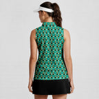 Toucan Tee Time Women Sleeveless Polo Shirt - Model Side
