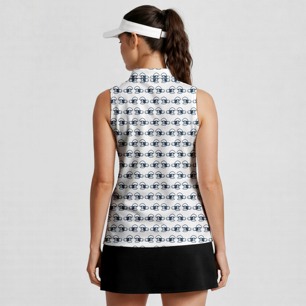 Total Tee Destruction Women Sleeveless Polo Shirt - Model Side