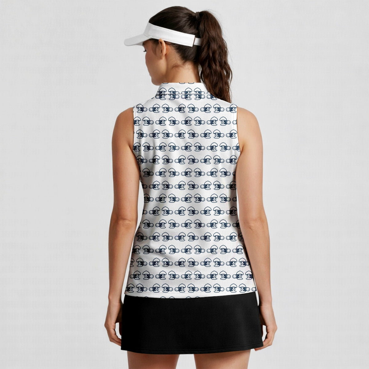 Total Tee Destruction Women Sleeveless Polo Shirt - Model Side
