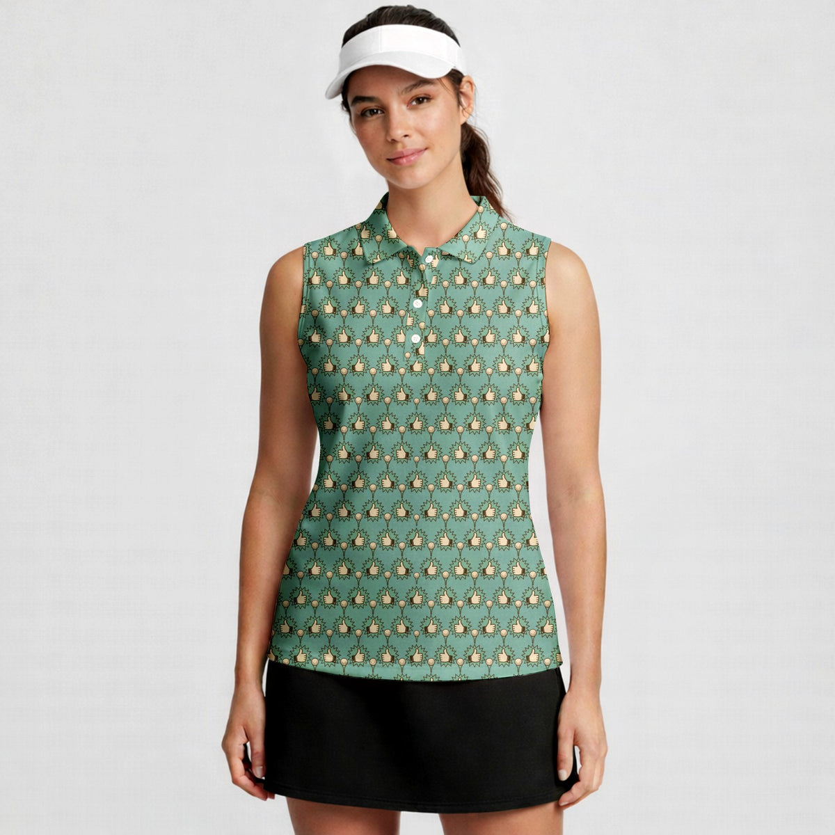 Great Shot Pal Women Sleeveless Polo Shirt - Model Front