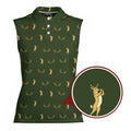 Buck Season Birdie Women Sleeveless Polo Shirt - Detail Close-up