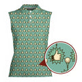 Great Shot Pal Women Sleeveless Polo Shirt - Detail Close-up