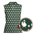Birdie Salute Women Sleeveless Polo Shirt - Detail Close-up