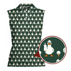 Birdie Salute Women Sleeveless Polo Shirt - Detail Close-up