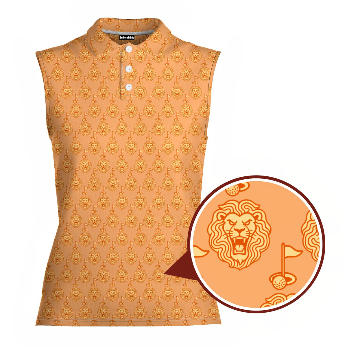 Pride Of Fairway Women Sleeveless Polo Shirt - Detail Close-up