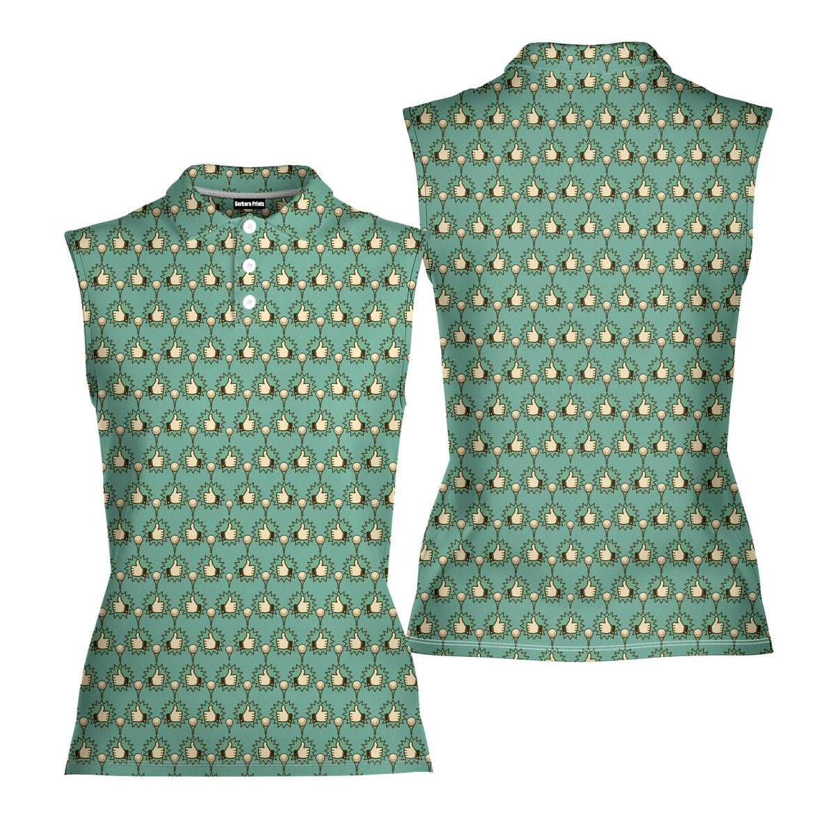 Great Shot Pal Women Sleeveless Polo Shirt - Front and Back