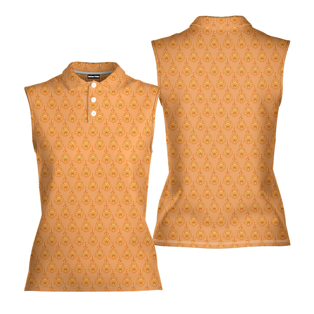 Pride Of Fairway Women Sleeveless Polo Shirt - Front and Back