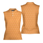 Pride Of Fairway Women Sleeveless Polo Shirt - Front and Back