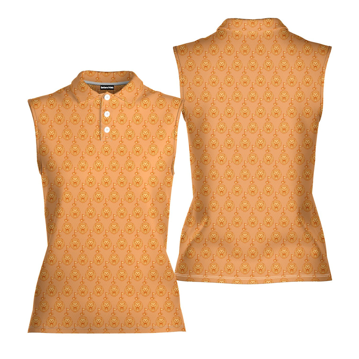 Pride Of Fairway Women Sleeveless Polo Shirt - Front and Back