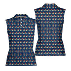 Mulligan Hound Women Sleeveless Polo Shirt - Front and Back