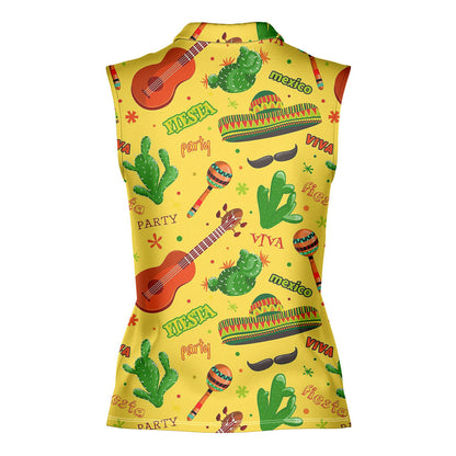 Fiesta Party Mexico - Ladies Sleeveless Golf Polo Shirt