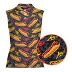 Life Is Better With Hot dog-Women Sleeveless Polo Shirt-Gerbera Prints