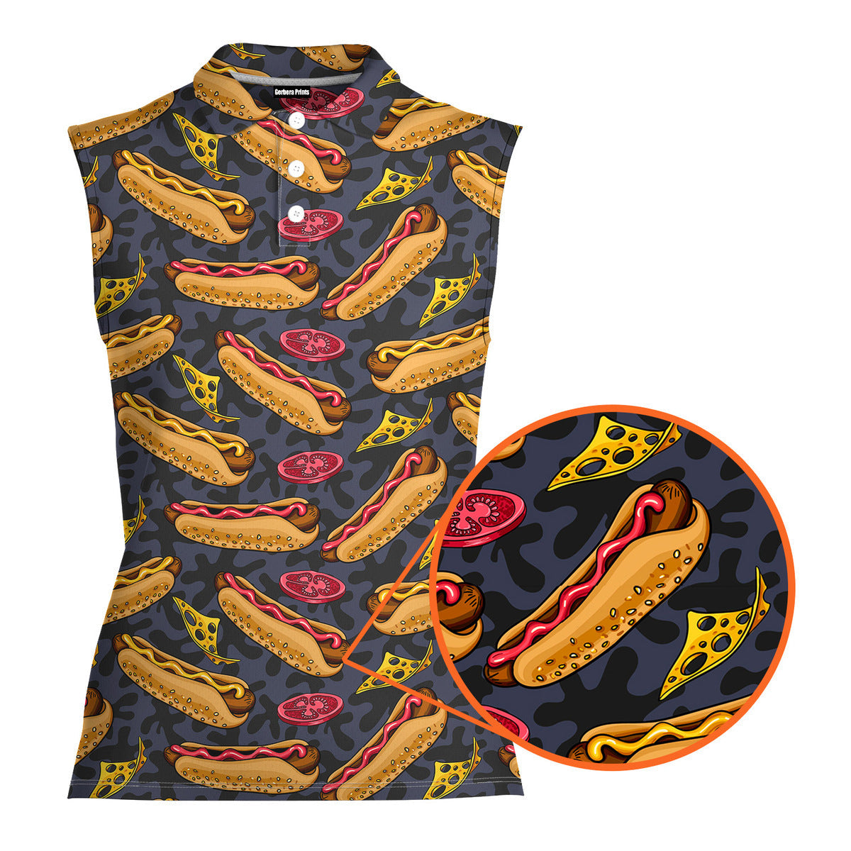 Life Is Better With Hot dog-Women Sleeveless Polo Shirt-Gerbera Prints