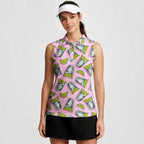 Cocktail Tequila With Lime-Women Sleeveless Polo Shirt-Gerbera Prints