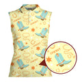 Cowboys Rodeo-Women Sleeveless Polo Shirt-Gerbera Prints