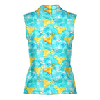 Margarita Cocktail Hello Summer-Women Sleeveless Polo Shirt-Gerbera Prints