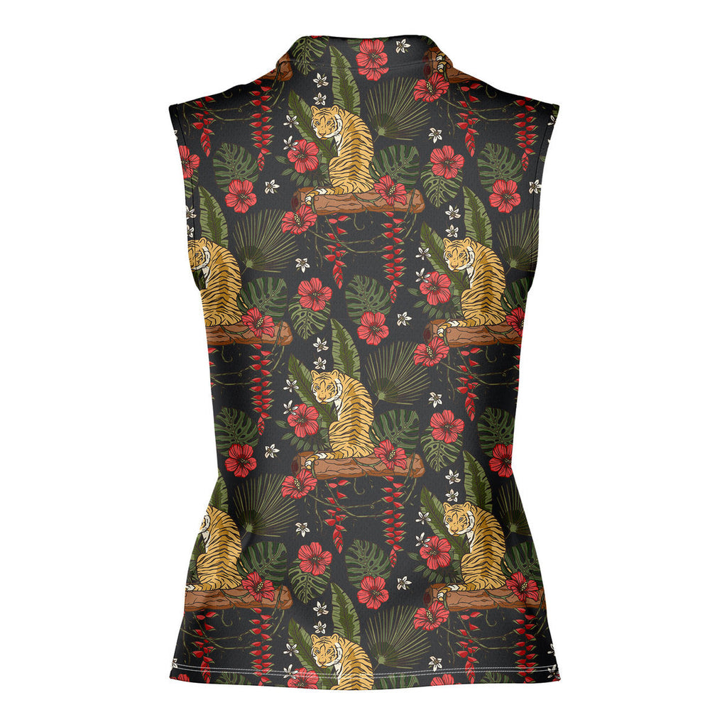 Be A Jungle Tiger Not A Zoo Tiger-Women Sleeveless Polo Shirt-Gerbera Prints