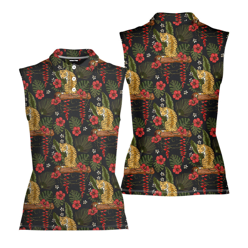 Be A Jungle Tiger Not A Zoo Tiger-Women Sleeveless Polo Shirt-Gerbera Prints