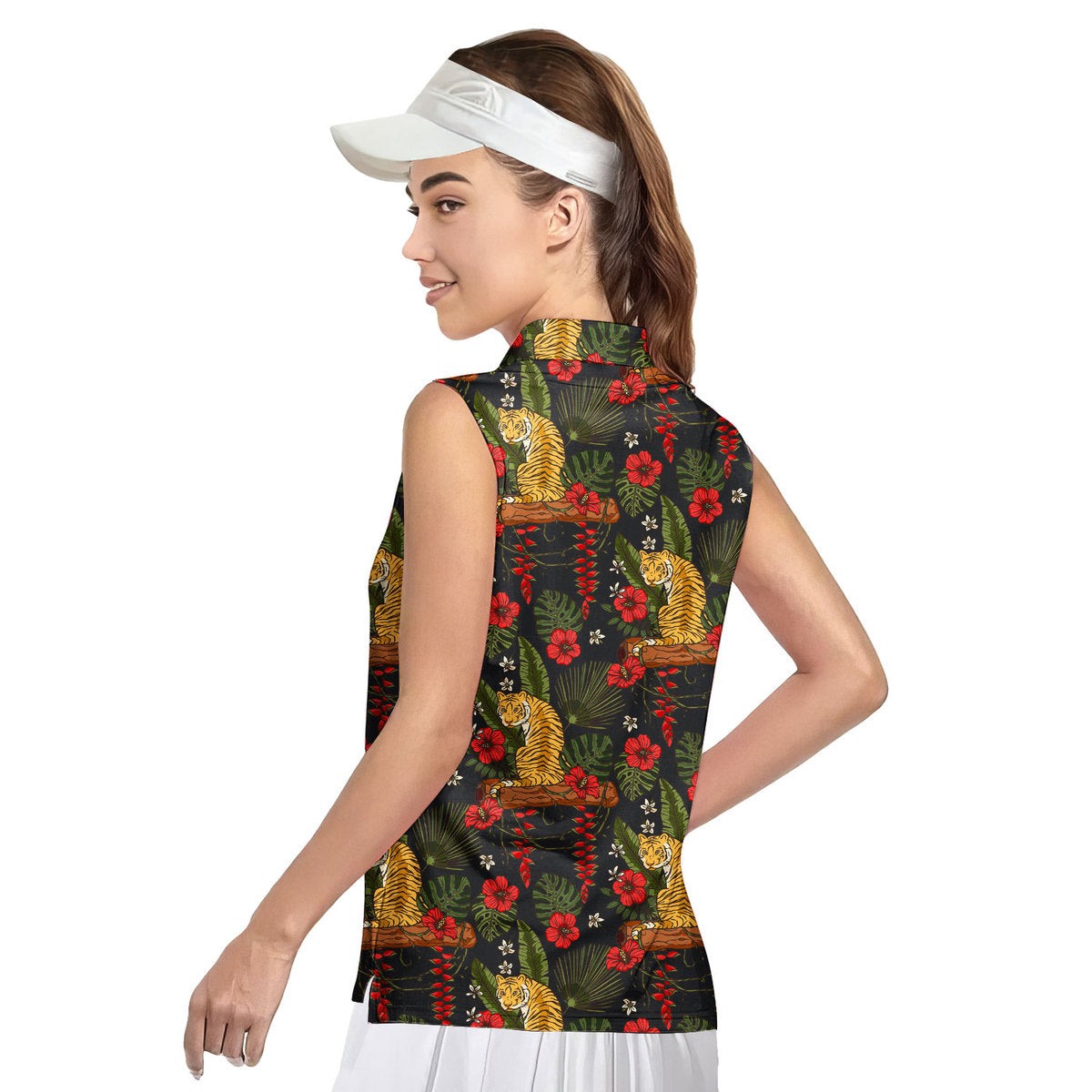 Be A Jungle Tiger Not A Zoo Tiger-Women Sleeveless Polo Shirt-Gerbera Prints