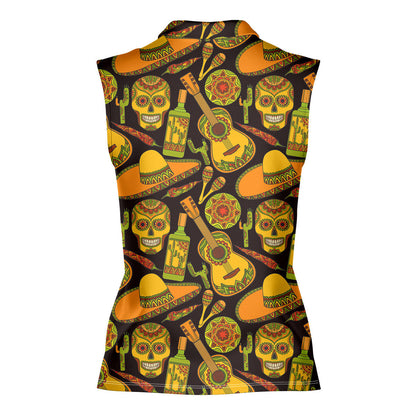Let's Fiesta Mexican - Ladies Sleeveless Golf Polo Shirt