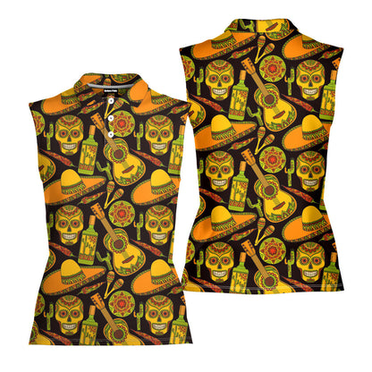 Let's Fiesta Mexican - Ladies Sleeveless Golf Polo Shirt