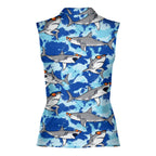 Love Shark-Women Sleeveless Polo Shirt-Gerbera Prints