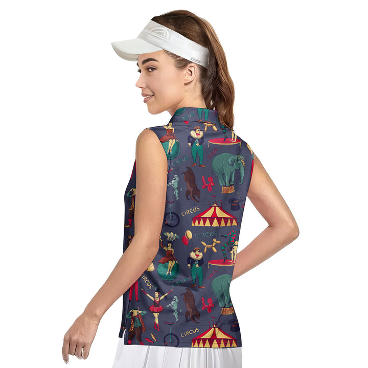 Amazing Circus - Ladies Sleeveless Golf Polo Shirt