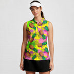 Pineapple Colorful-Women Sleeveless Polo Shirt-Gerbera Prints