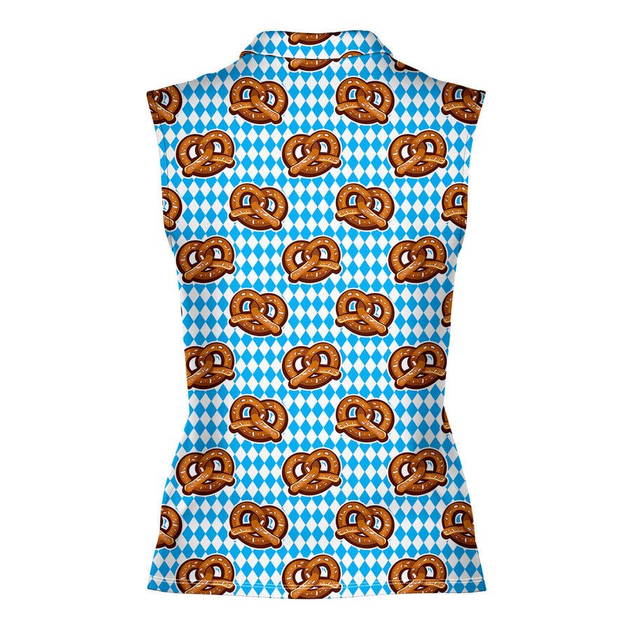 Back preview of Oktoberfest Pretzels Blue Checkered with your team and number