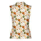 Cowboy Cowgirl Gift For Western Lovers Light Orange-Women Sleeveless Polo Shirt-Gerbera Prints