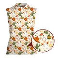 Cowboy Cowgirl Gift For Western Lovers Light Orange-Women Sleeveless Polo Shirt-Gerbera Prints