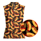 Hot Dogs Fast Food Lover National Hot Dog Day-Women Sleeveless Polo Shirt-Gerbera Prints